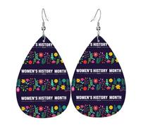Orecchini Da Donna Pelle Sintetica March Is History Month Teardrop Leather Dangle Earrings Accessories Per Per Feste E Appuntamenti Every Outfit