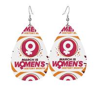 Orecchini Da Donna Pelle Sintetica March Is History Month Teardrop Leather Dangle Earrings Leggeri E Lussuosi Per For Women Girls Per Le Donne Ragazze