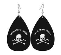 Orecchini Da Donna Pelle Sintetica Memento Mori Skull Lacrima Teardrop Leather Dangle Earrings Accessories Per Adatti Per L'Uso Quotidiano 2 Paia
