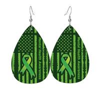 Orecchini Da Donna Pelle Sintetica Mental Health Awareness Month Leggeri E Lussuosi Teardrop Leather Dangle Earrings Design Di Fascia Alta Per Feste E Appuntamenti For Women Girls