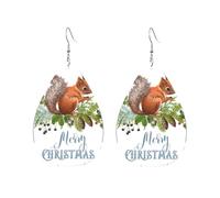 Orecchini Da Donna Pelle Sintetica Merry Christmas Animal Squirrel Leggeri E Lussuosi Gioielli Accessories Per Feste E Appuntamenti Adatti Per L'Uso Quotidiano