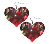 Orecchini Da Donna Pelle Sintetica Merry Christmas Ball Heart Accessories Orecchino Leggeri E Lussuosi Per Every Outfit For Women Girls