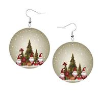 Orecchini Da Donna Pelle Sintetica Merry Christmas Print Accessories Teardrop Leather Dangle Earrings Per For Women Girls Every Outfit