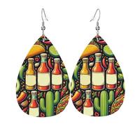 Orecchini Da Donna Pelle Sintetica Mexican Seamless Food Accessories Orecchini In Pelle A Forma Di Lacrima Per Adatti Per L'Uso Quotidiano Per Feste E Appuntamenti