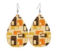 Orecchini Da Donna Pelle Sintetica Mid-Century Modern Atom Art Orecchino Leggeri E Lussuosi Per Every Outfit For Women Girls