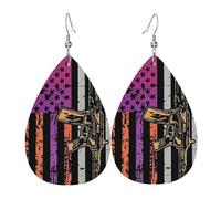 Orecchini Da Donna Pelle Sintetica Military American Flag With Guns Orecchino Lacrima Per Adatti Per L'Uso Quotidiano For Women Girls