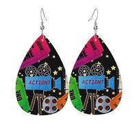 Orecchini Da Donna Pelle Sintetica Movie Theater Cinema Admit One Ticket Teardrop Leather Dangle Earrings Jewelry Per Per Feste E Appuntamenti For Women Girls