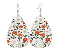 Orecchini Da Donna Pelle Sintetica Multi-Color Cherry Bloom Pattern Leggeri E Lussuosi Orecchino Design Di Fascia Alta Per Every Outfit For Women Girls
