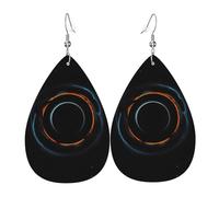 Orecchini Da Donna Pelle Sintetica Mysterious Cosmic Black Holes Pattern Teardrop Leather Dangle Earrings Accessories Per For Women Girls Per Feste E Appuntamenti