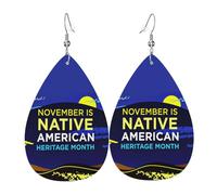 Orecchini Da Donna Pelle Sintetica Native American And Heritage Month Accessories Teardrop Leather Dangle Earrings Jewelry Per Adatti Per L'Uso Quotidiano Every Outfit