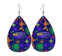 Orecchini Da Donna Pelle Sintetica Native American And Heritage Month Accessories Teardrop Leather Dangle Earrings Lacrima Per Decorazione Per Abbigliamento Adatti Per L'Uso Quotidiano