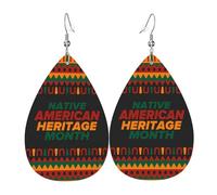Orecchini Da Donna Pelle Sintetica Native American And Heritage Month Accessories Teardrop Leather Dangle Earrings Jewelry Per Feste E Appuntamenti Decorazione Per Abbigliamento