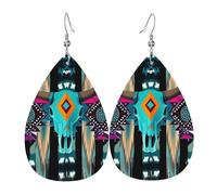 Orecchini Da Donna Pelle Sintetica Native American Art Medicine Wheel Bison Teardrop Leather Dangle Earrings Jewelry Per For Women Girls Every Outfit