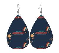 Orecchini Da Donna Pelle Sintetica Native American Heritage Month Indigenous Pride Teardrop Leather Dangle Earrings Accessories Per For Women Girls Per Le Donne Ragazze