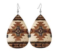 Orecchini Da Donna Pelle Sintetica Native American Patterns Jewelry Teardrop Leather Dangle Earrings Accessories Per Every Outfit Per Le Donne Ragazze