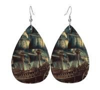 Orecchini Da Donna Pelle Sintetica Nautical Vintage Sailing Pirate Ship Accessories Orecchino Design Di Fascia Alta Per Feste E Appuntamenti Per Le Donne Ragazze