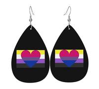 Orecchini Da Donna Pelle Sintetica Non Binary Bisexual Pride Flag Jewelry Orecchino Design Di Fascia Alta Per Feste E Appuntamenti 2 Paia