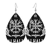 Orecchini Da Donna Pelle Sintetica Norse Mythology Scandinavian Runes Viking Compass Orecchino Accessories Per Every Outfit For Women Girls