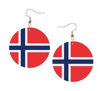 Orecchini Da Donna Pelle Sintetica Norwegian Flag Leggeri E Lussuosi Teardrop Leather Dangle Earrings Jewelry Per Every Outfit Adatti Per L'Uso Quotidiano