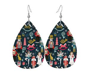 Orecchini Da Donna Pelle Sintetica Nutcracker Ballet Xmas Holiday Christmas Teardrop Leather Dangle Earrings Accessories Per For Women Girls Adatti Per L'Uso Quotidiano