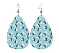 Orecchini Da Donna Pelle Sintetica Old English Sheepdog Pattern Leggeri E Lussuosi Gioielli Jewelry Per Every Outfit Per Feste E Appuntamenti