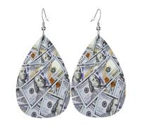 Orecchini Da Donna Pelle Sintetica One Hundred Dollar Bills Orecchini In Pelle A Forma Di Lacrima Accessories Per Every Outfit Per Feste E Appuntamenti