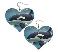 Orecchini Da Donna Pelle Sintetica Orca Killer Whale Heart Jewelry Orecchino Accessories Per Feste E Appuntamenti Per Le Donne Ragazze