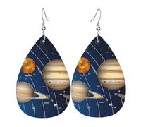 Orecchini Da Donna Pelle Sintetica Outer Space Solar System Jewelry Teardrop Leather Dangle Earrings Lacrima Per Decorazione Per Abbigliamento Per Feste E Appuntamenti