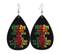 Orecchini Da Donna Pelle Sintetica Pride African Of American June Teenth Independence Day Freedom 1865 Leggeri E Lussuosi Orecchino Lacrima Per Le Donne Ragazze Adatti Per L'Uso Quotidiano