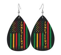 Orecchini Da Donna Pelle Sintetica Pride African Of American June Teenth Independence Day Freedom Accessories Gioielli Lacrima Per Decorazione Per Abbigliamento For Women Girls