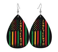Orecchini Da Donna Pelle Sintetica Pride African Of American June Teenth Independence Leggeri E Lussuosi Orecchino Design Di Fascia Alta Per Feste E Appuntamenti Adatti Per L'Uso Quotidiano