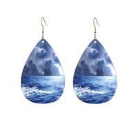 Orecchini Da Donna Pelle Sintetica Rain Clouds Light-Ning Jewelry Teardrop Leather Dangle Earrings Accessories Per Every Outfit Per Feste E Appuntamenti