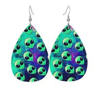 Orecchini Da Donna Pelle Sintetica Rainbow Splatter Space Alien Third Eye Gioielli Leggeri E Lussuosi Per Adatti Per L'Uso Quotidiano Per Le Donne Ragazze