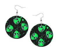 Orecchini Da Donna Pelle Sintetica Rainbow Splatter Space Alien Third Eye Orecchino Accessories Per Adatti Per L'Uso Quotidiano For Women Girls