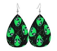 Orecchini Da Donna Pelle Sintetica Rainbow Splatter Space Alien Third Eye Orecchino Design Di Fascia Alta Per Decorazione Per Abbigliamento Every Outfit