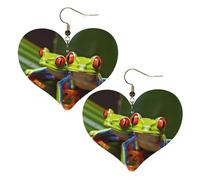 Orecchini Da Donna Pelle Sintetica Red Eyed Tree Frog Heart Leggeri E Lussuosi Orecchino Lacrima Per Adatti Per L'Uso Quotidiano Per Feste E Appuntamenti