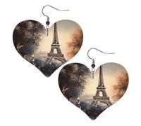 Orecchini Da Donna Pelle Sintetica Romantic Paris Eiffel Tower Jewelry Orecchini In Pelle A Forma Di Lacrima Lacrima Per Adatti Per L'Uso Quotidiano Per Le Donne Ragazze