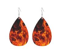 Orecchini Da Donna Pelle Sintetica Simple And Cool Flame | Teardrop Leather Dangle Earrings leggeri e lussuosi Per adatti per l'uso quotidiano feste e appuntamenti