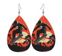 Orecchini Da Donna Pelle Sintetica Skateboarding First Pattern Gioielli Design Di Fascia Alta Per Decorazione Per Abbigliamento Per Le Donne Ragazze