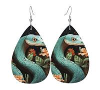 Orecchini Da Donna Pelle Sintetica Snake And Flower Leggeri E Lussuosi Teardrop Leather Dangle Earrings Lacrima Per Adatti Per L'Uso Quotidiano Decorazione Per Abbigliamento