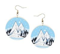 Orecchini Da Donna Pelle Sintetica Snow-Capped Mountains Jewelry Orecchini In Pelle A Forma Di Lacrima Leggeri E Lussuosi Per Feste E Appuntamenti Every Outfit
