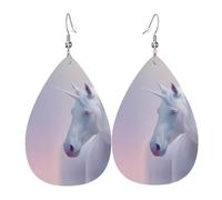 Orecchini Da Donna Pelle Sintetica Solid Background Unicorns Pattern Lacrima Gioielli Design Di Fascia Alta Per Feste E Appuntamenti Adatti Per L'Uso Quotidiano