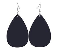 Orecchini Da Donna Pelle Sintetica Solid Color Black Design Di Fascia Alta Teardrop Leather Dangle Earrings Jewelry Per Le Donne Ragazze Decorazione Per Abbigliamento