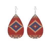 Orecchini Da Donna Pelle Sintetica Southwestern Geometric Native American Teardrop Leather Dangle Earrings Accessories Per Every Outfit For Women Girls
