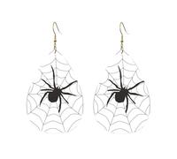 Orecchini Da Donna Pelle Sintetica Spider Web Teardrop Leather Dangle Earrings Design Di Fascia Alta Per Every Outfit For Women Girls