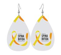 Orecchini Da Donna Pelle Sintetica Spina Bifida Awareness Month Accessories Orecchini In Pelle A Forma Di Lacrima Lacrima Per For Women Girls Per Feste E Appuntamenti