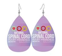 Orecchini Da Donna Pelle Sintetica Spinal Cord Injury Awareness Month Green Ribbon Teardrop Leather Dangle Earrings Lacrima Per Decorazione Per Abbigliamento Per Feste E Appuntamenti