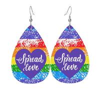 Orecchini Da Donna Pelle Sintetica Spread Love Gay Pride Accessories Orecchino Jewelry Per Adatti Per L'Uso Quotidiano For Women Girls