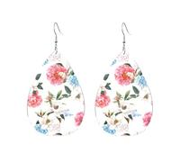 Orecchini Da Donna Pelle Sintetica Spring Flowers Pattern Gioielli Design Di Fascia Alta Per For Women Girls Decorazione Per Abbigliamento