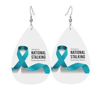 Orecchini Da Donna Pelle Sintetica Stalking Awareness Month Yellow Ribbon Gioielli Accessories Per Adatti Per L'Uso Quotidiano Every Outfit